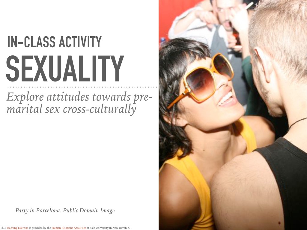 Sexuality In Class Activity Human Relations Area Files