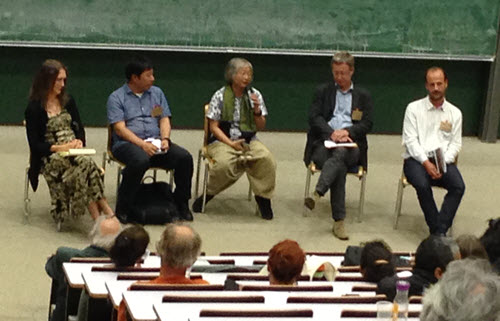 The final session on September 11th at the CHAGS XI was titled "What have we learnt." Discussants included Lye Tuck-Po of Universiti Sains Malaysia, Penang (shown in the middle), Akira Takada of Kyoto University (to her left), Thomas Widlok of Cologne University (to her right),  Jerome Lewis of University College of London (to the far right). Photo Credit: Christiane Cunnar