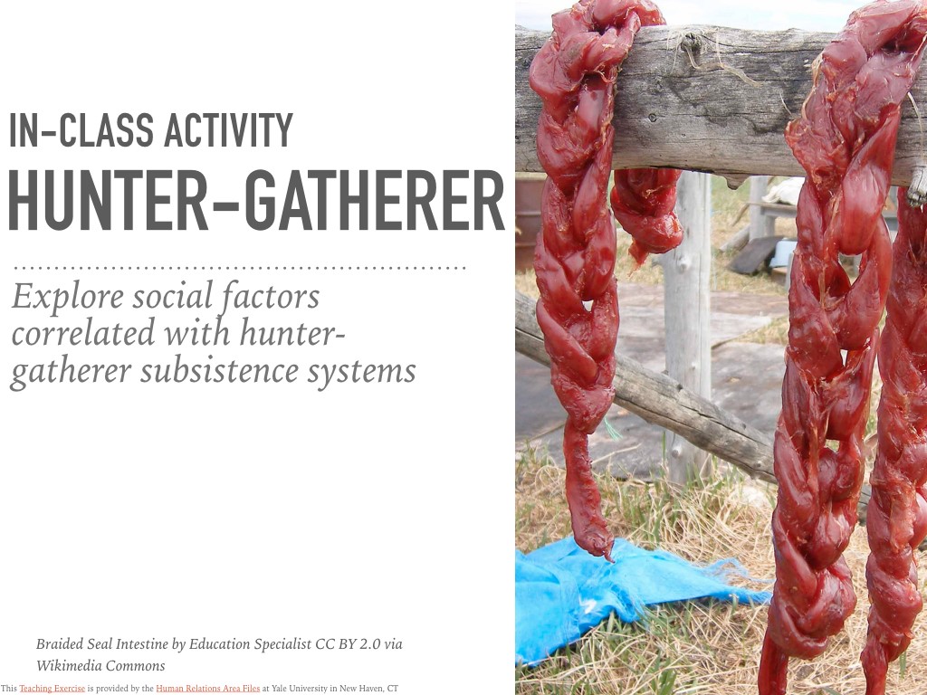 Hunter-Gatherers In-Class Activity