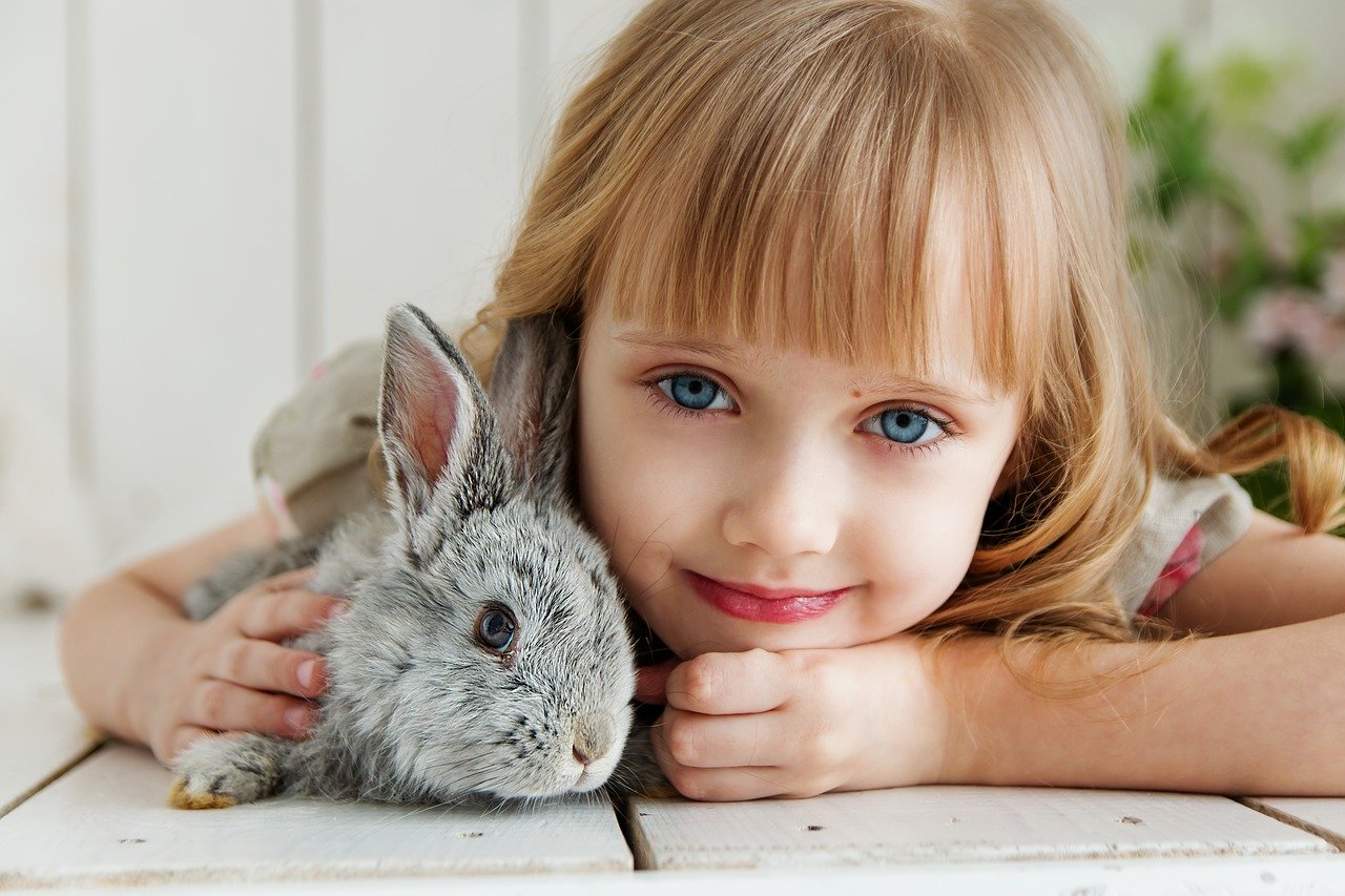 girl and bunny