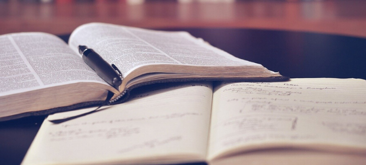 open books on table