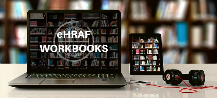 eHRAF Workbooks over laptop on desk