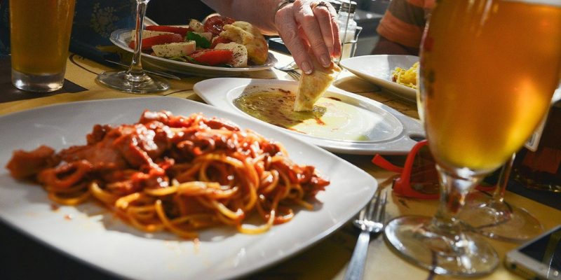 Sharing an Italian meal