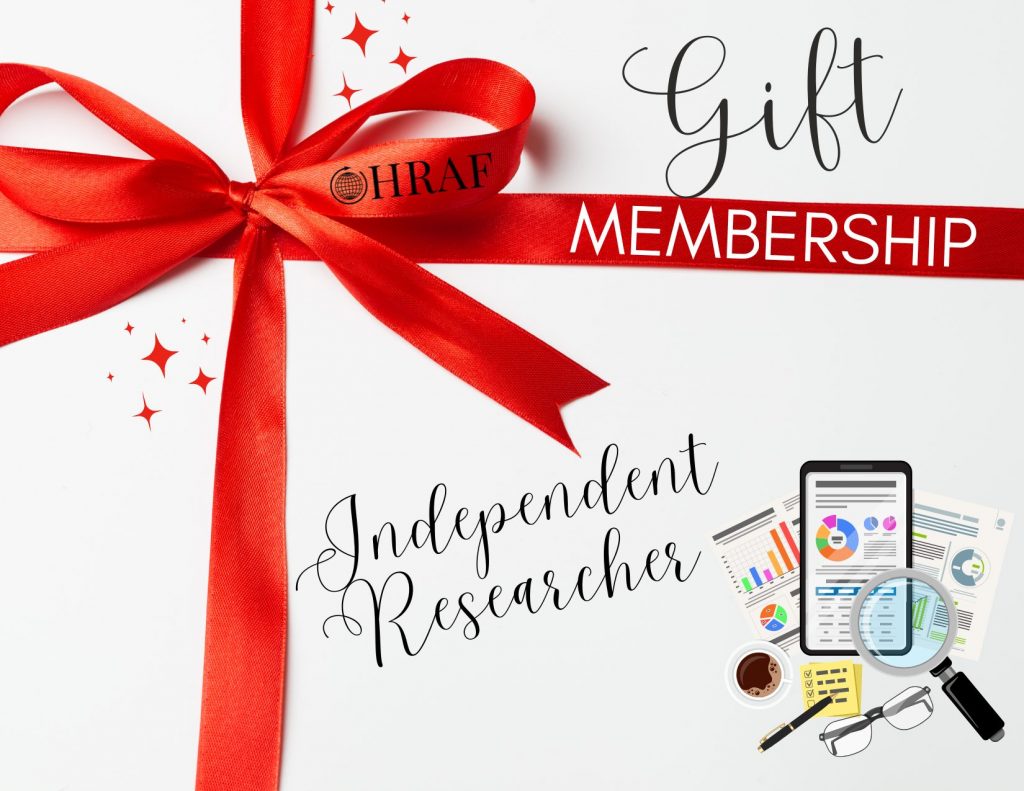 Independent Researcher Gift Membership with red ribbon