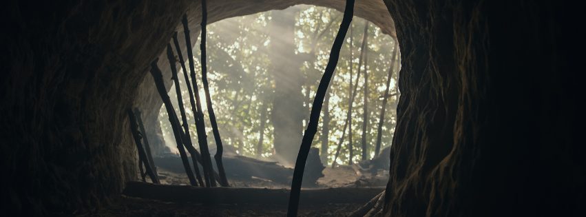 Sticks in a cave